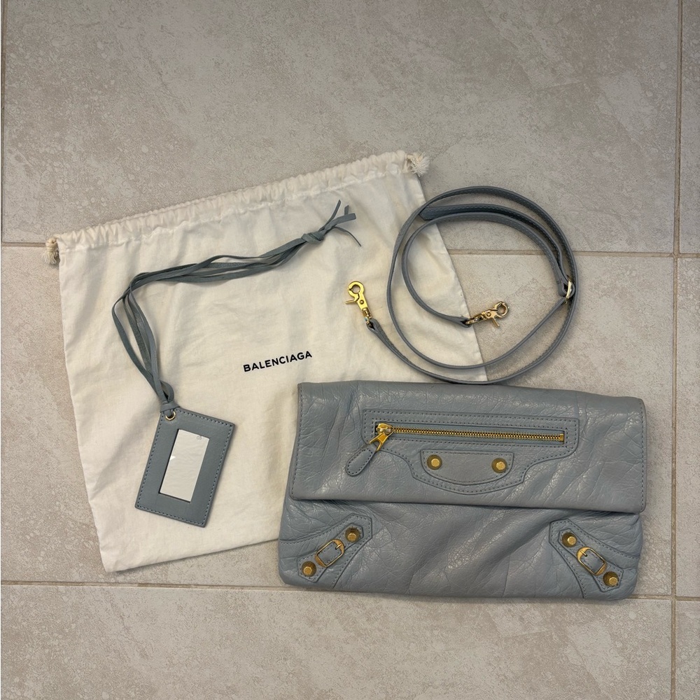Balenciaga envelope clutch w/ detachable strap